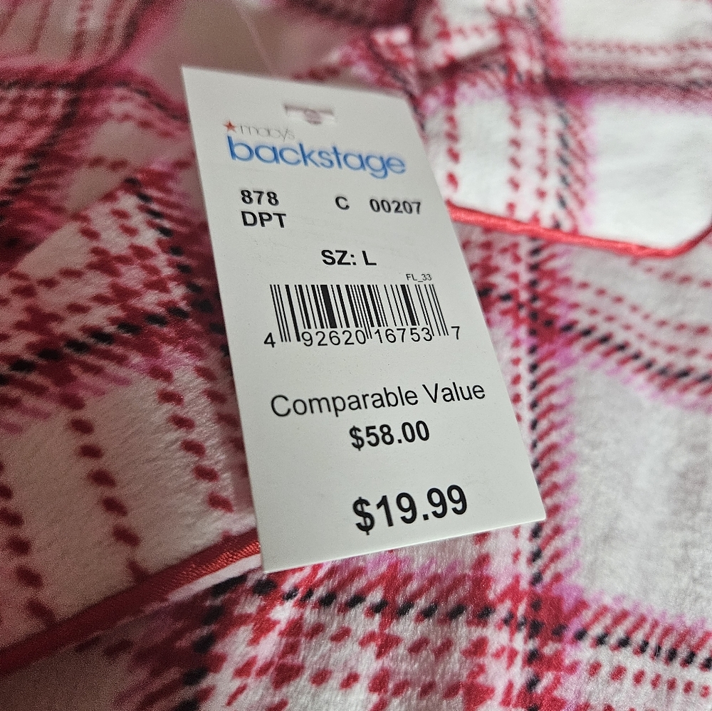 Laura Ashley Women's Pajama Set - Pink and White Plaid - Picture 3 of 3